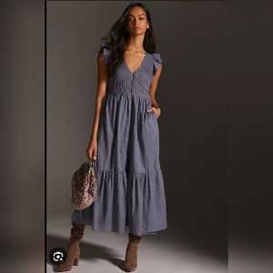 Anthropologie Blue Peregine Maxi Dress Size S